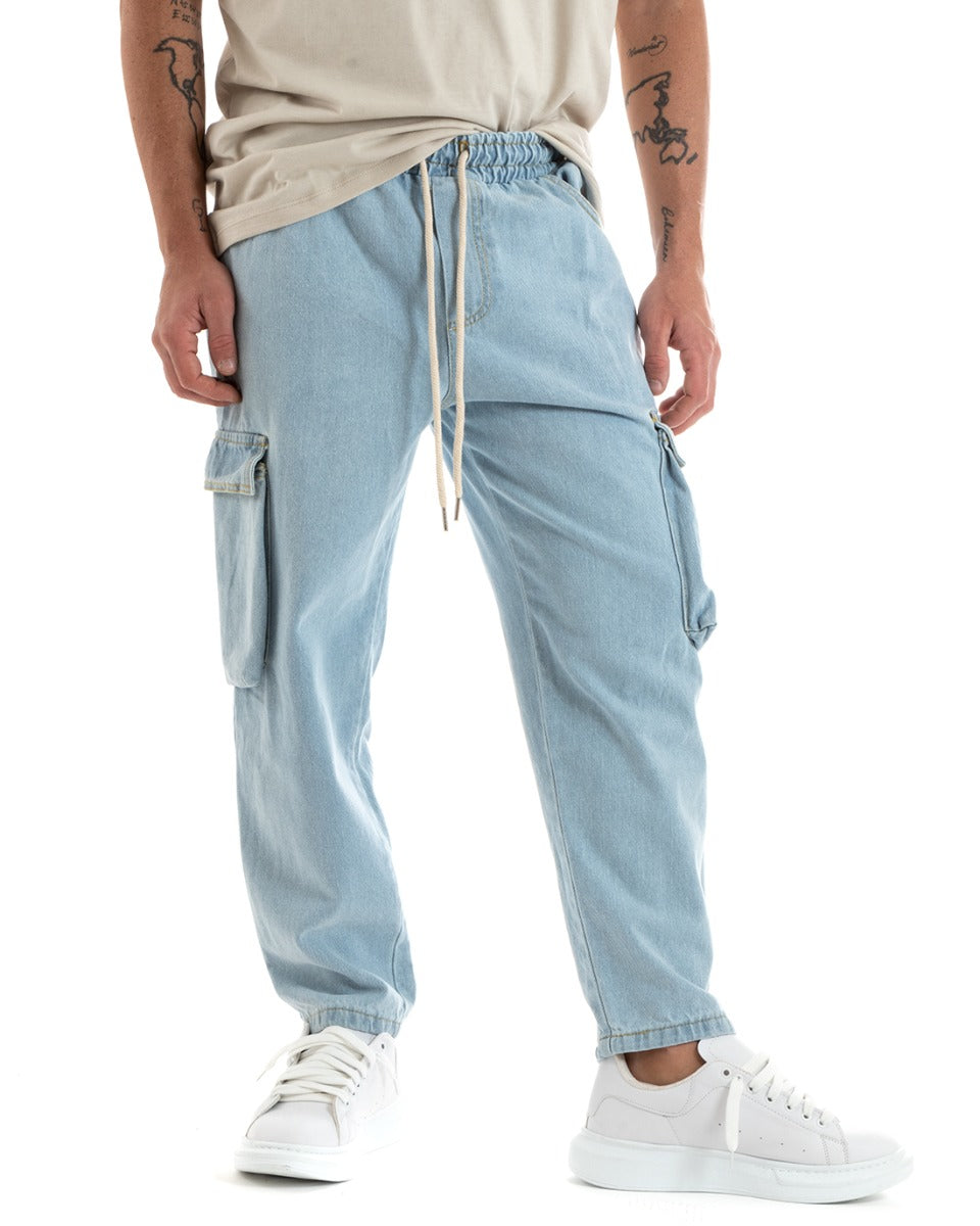 Pantaloni Jeans Uomo Regular Fit Denim Pantalaccio Con Tasche Casual GIOSAL-P5708A
