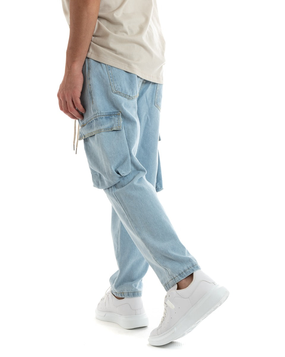 Pantaloni Jeans Uomo Regular Fit Denim Pantalaccio Con Tasche Casual GIOSAL-P5708A