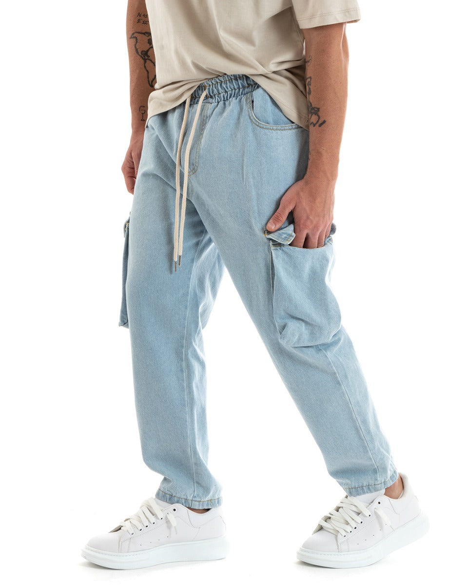 Pantaloni Jeans Uomo Regular Fit Denim Pantalaccio Con Tasche Casual GIOSAL-P5708A