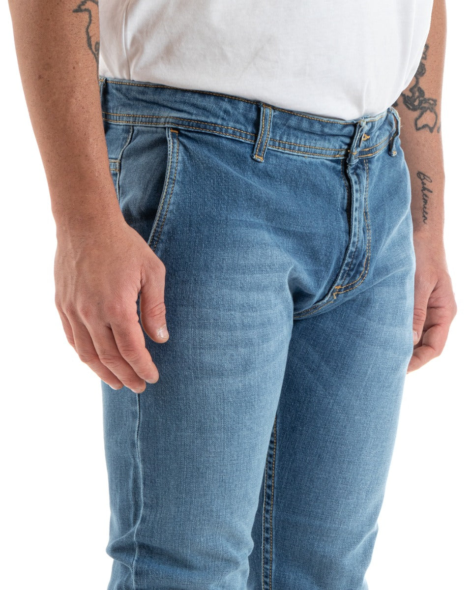 Pantaloni Jeans Uomo Slim Fit Denim Tasca America Casual GIOSAL-P5726A