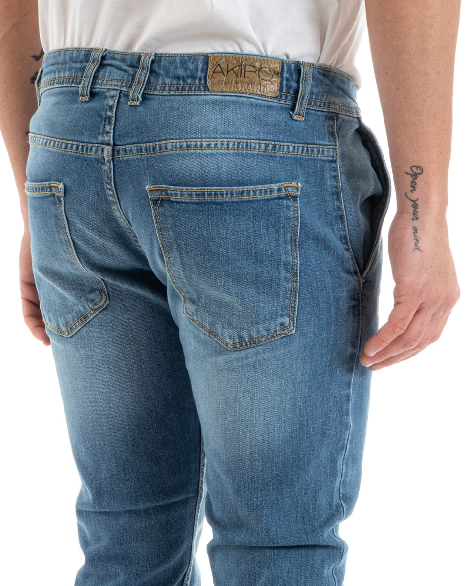 Pantaloni Jeans Uomo Slim Fit Denim Tasca America Casual GIOSAL-P5726A