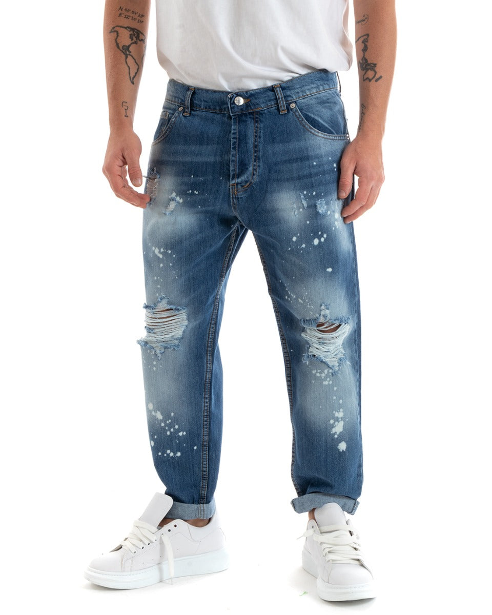 Pantaloni Jeans Uomo Straight Fit Denim Cinque Tasche Casual GIOSAL-P5734A