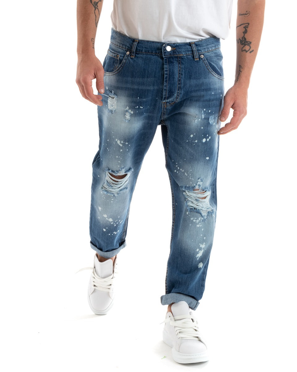 Pantaloni Jeans Uomo Straight Fit Denim Cinque Tasche Casual GIOSAL-P5734A