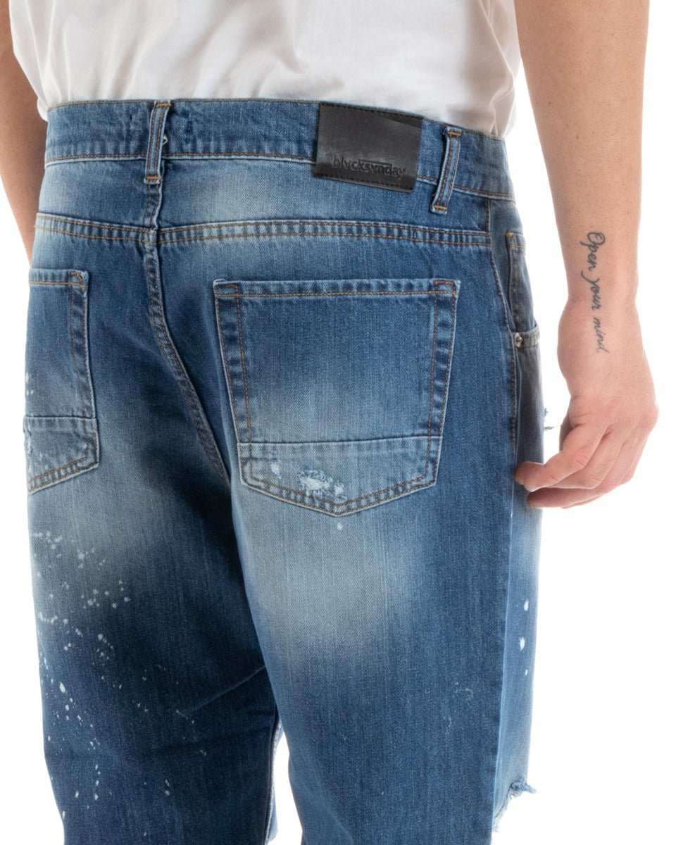 Pantaloni Jeans Uomo Straight Fit Denim Cinque Tasche Casual GIOSAL-P5734A