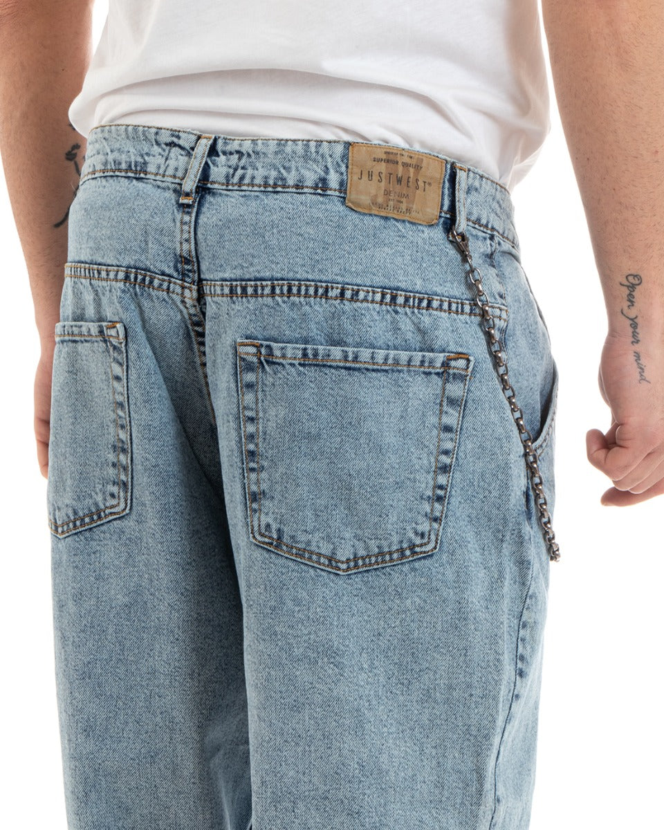 Pantaloni Jeans Uomo Baggy Fit Denim Tasca America Casual GIOSAL-P5773A