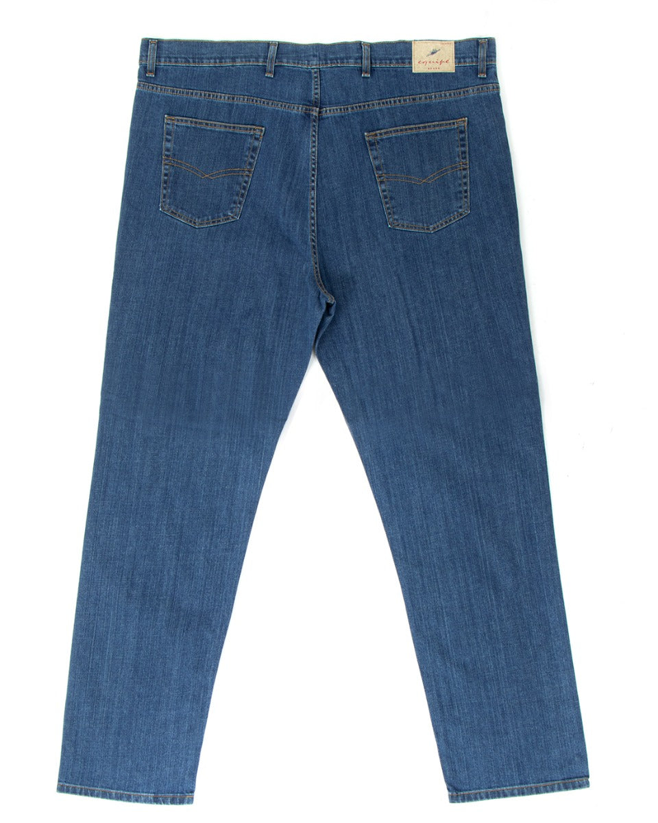 Jeans Uomo Pantaloni Calibrati Denim Cinque Tasche Taglie Forti Casual GIOSAL-P5819A