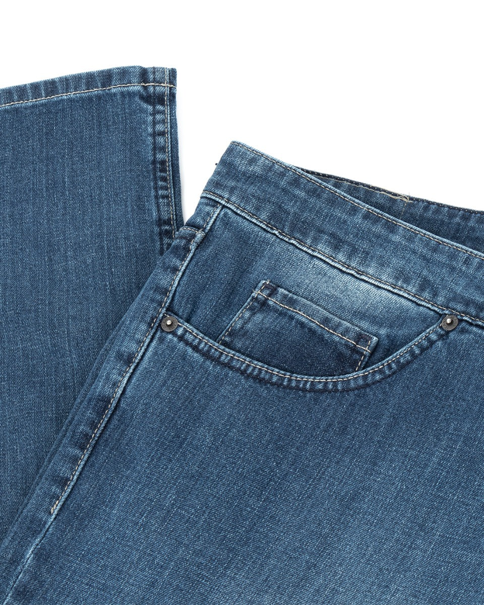 Jeans Uomo Pantaloni Calibrati Denim Chiaro Cinque Tasche Taglie Forti Casual GIOSAL-P5820A