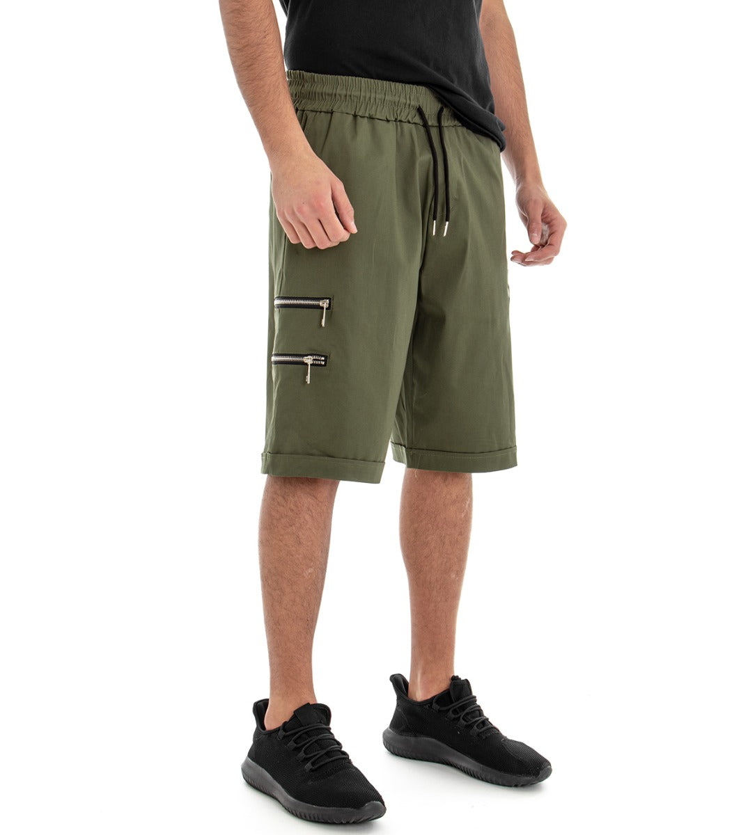 Bermuda Pantaloncino Uomo Corto Verde Elastico GIOSAL-PC1355A