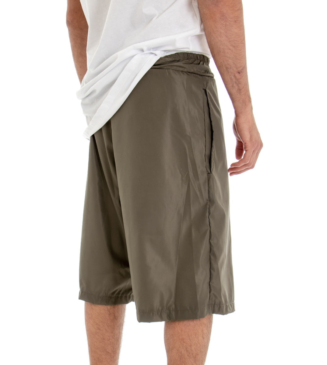 Bermuda Pantaloncino Corto Uomo Tinta Unita Verde Over Leggero GIOSAL-PC1443A