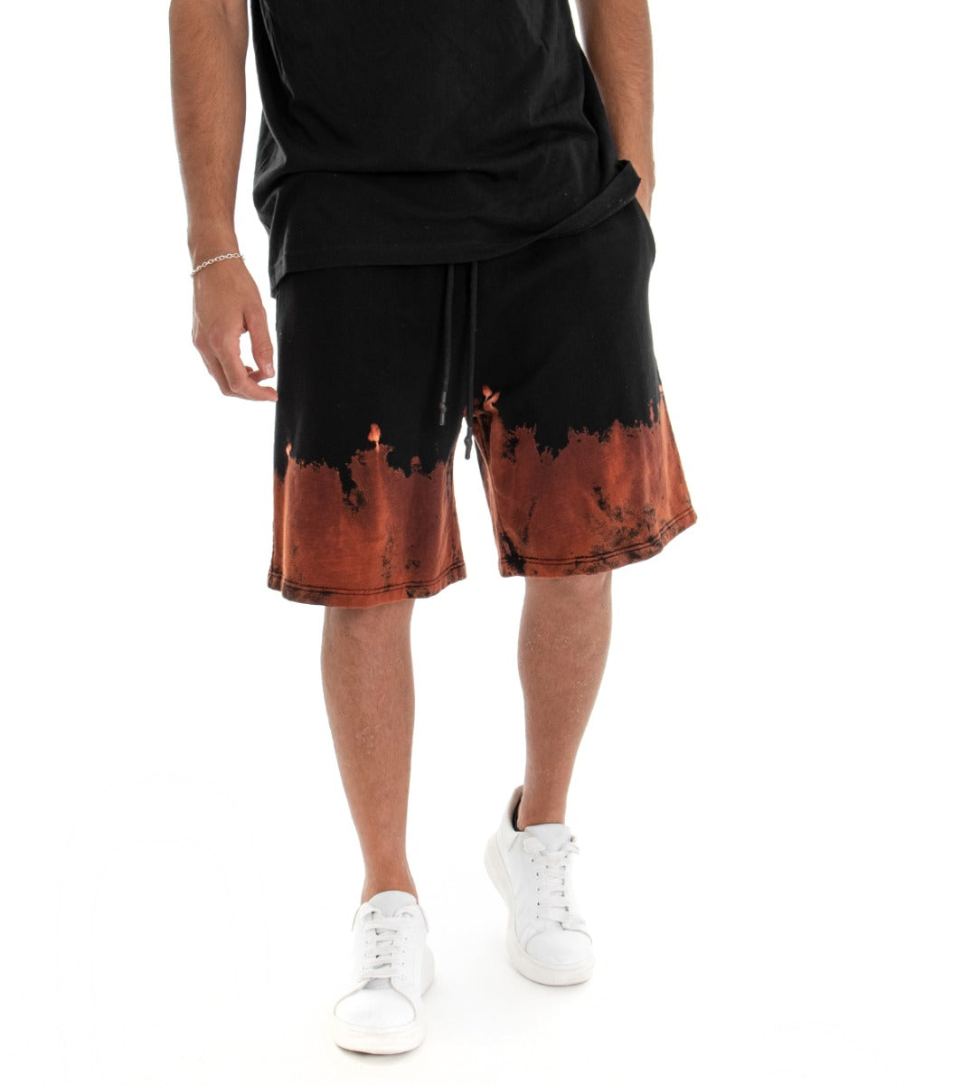 Bermuda Pantaloncino Uomo Shorts Tuta Nero Sfumato GIOSAL-PC1538A