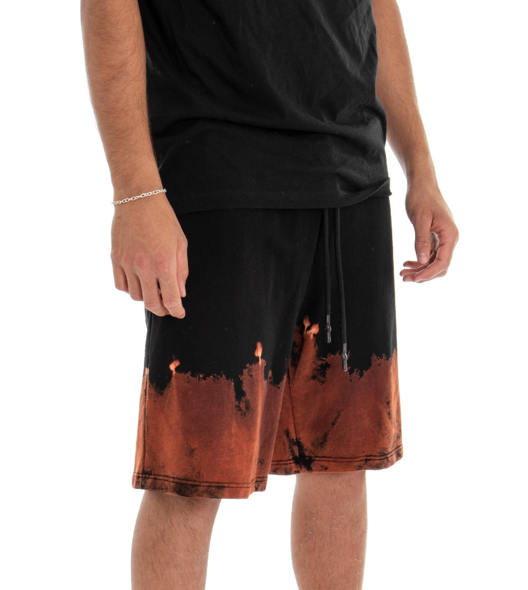 Bermuda Pantaloncino Uomo Shorts Tuta Nero Sfumato GIOSAL-PC1538A