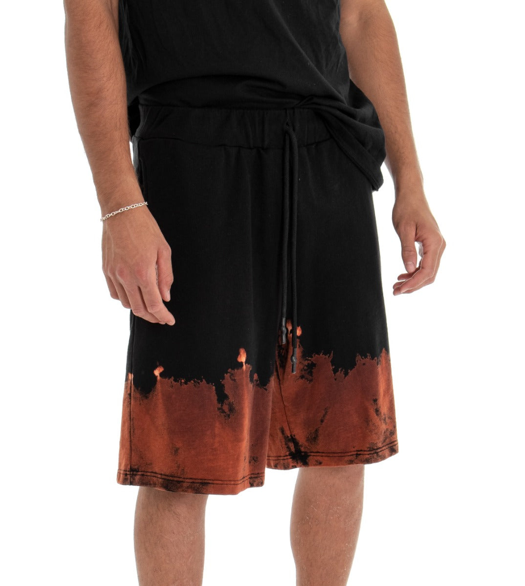 Bermuda Pantaloncino Uomo Shorts Tuta Nero Sfumato GIOSAL-PC1538A