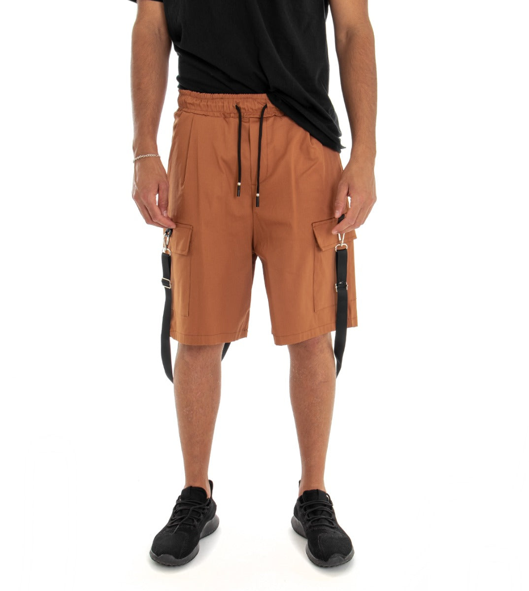 Bermuda Pantaloncino Uomo Shorts Tuta Tabacco Cargo GIOSAL-PC1554A