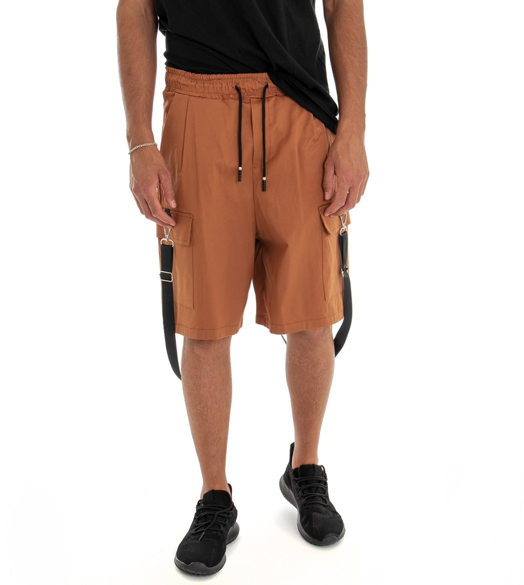 Bermuda Pantaloncino Uomo Shorts Tuta Tabacco Cargo GIOSAL-PC1554A