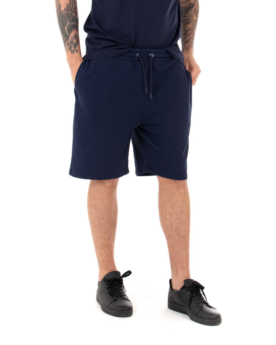 Bermuda Pantaloncino Tuta Blu Uomo Fila Logo Small Eldon Sweat GIOSAL-PC1613A