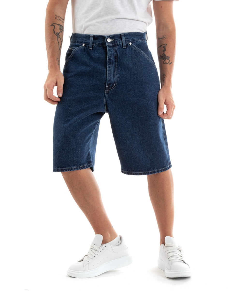Bermuda Pantaloncini Uomo Corti Jeans Baggy Tasca Smart Denim GIOSAL-PC1918A