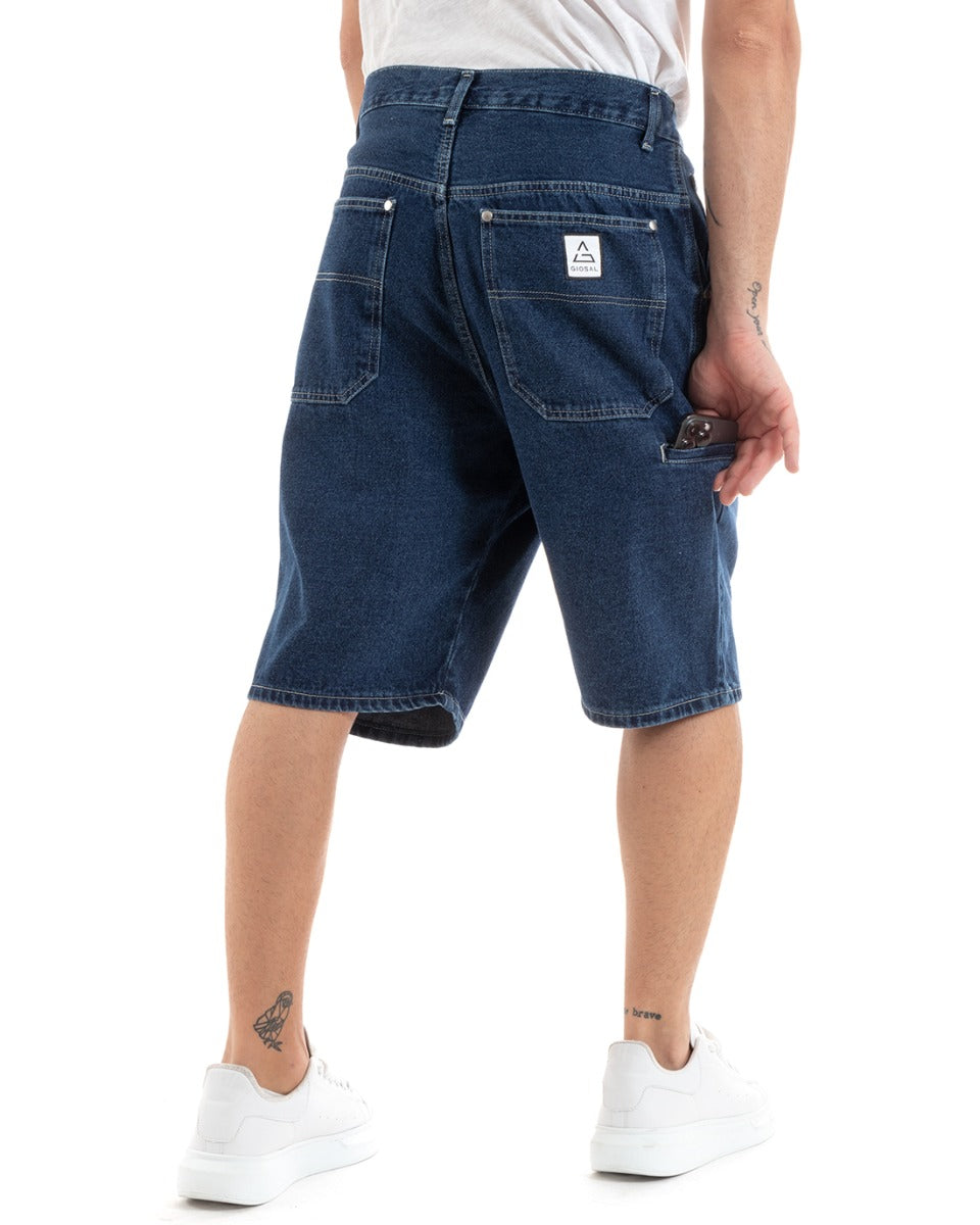 Bermuda Pantaloncini Uomo Corti Jeans Baggy Tasca Smart Denim GIOSAL-PC1918A