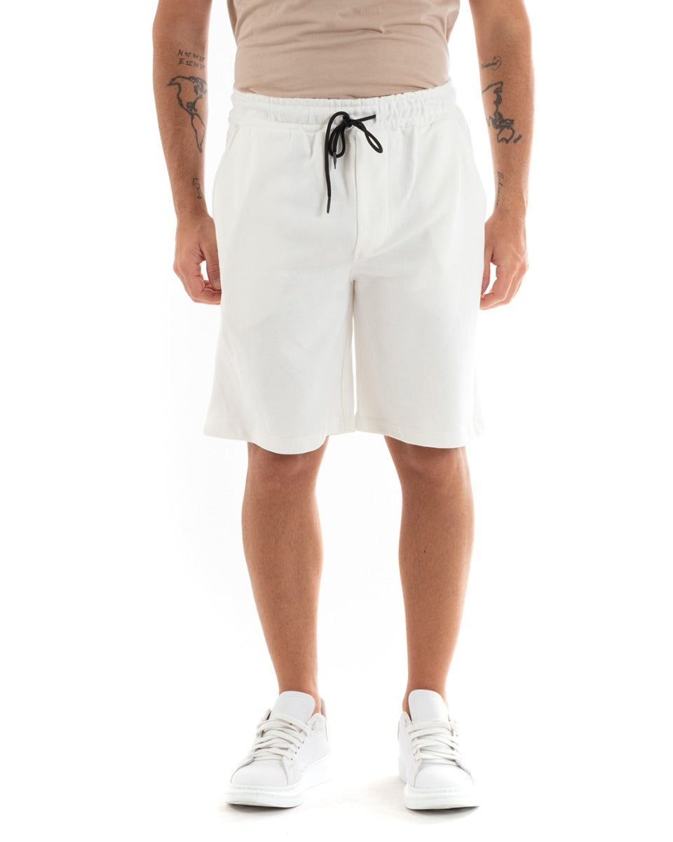 Bermuda Pantaloncini Uomo Corti Cotone Basic Pantalaccio Tinta Unita B