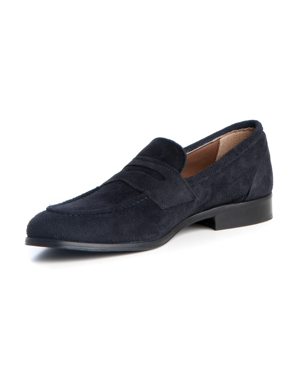 Mocassini College Uomo Scarpe Camoscio Blu Eleganti Casual Sportive GIOSAL-S1193A