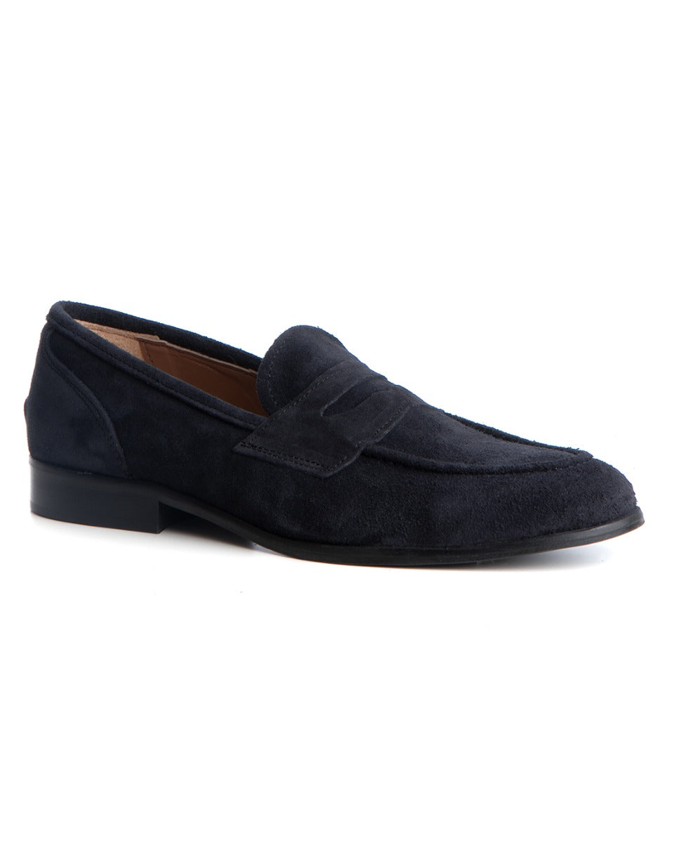 Mocassini College Uomo Scarpe Camoscio Blu Eleganti Casual Sportive GIOSAL-S1193A
