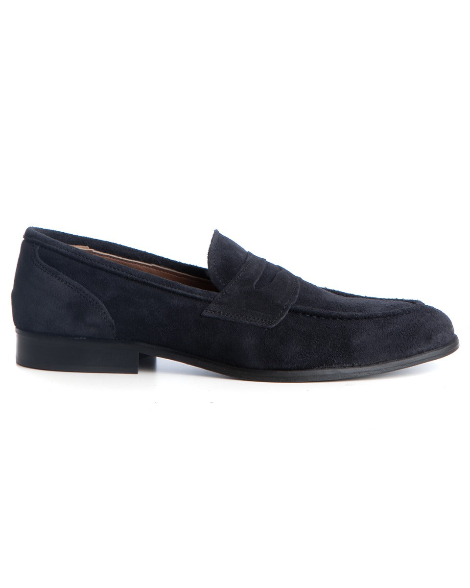Mocassini College Uomo Scarpe Camoscio Blu Eleganti Casual Sportive GIOSAL-S1193A