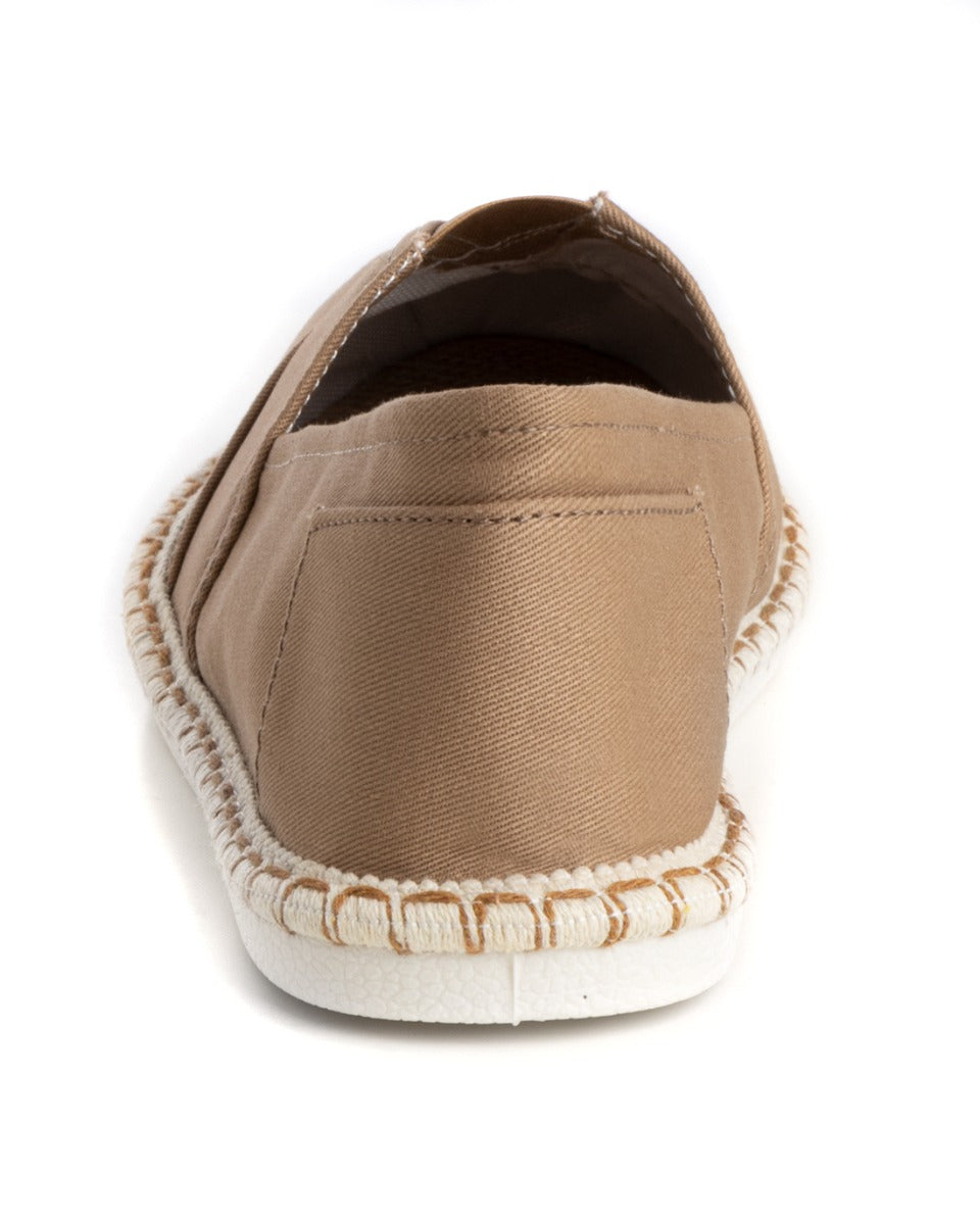 Espadrillas Scarpe Uomo Unisex Tela Estive Mare Camel Cotone Comode Leggere GIOSAL-S1200A