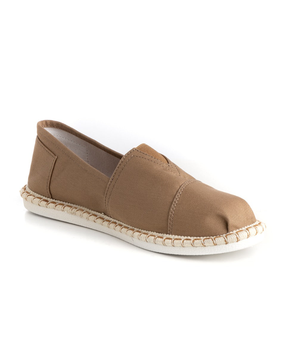 Espadrillas Scarpe Uomo Unisex Tela Estive Mare Camel Cotone Comode Leggere GIOSAL-S1200A