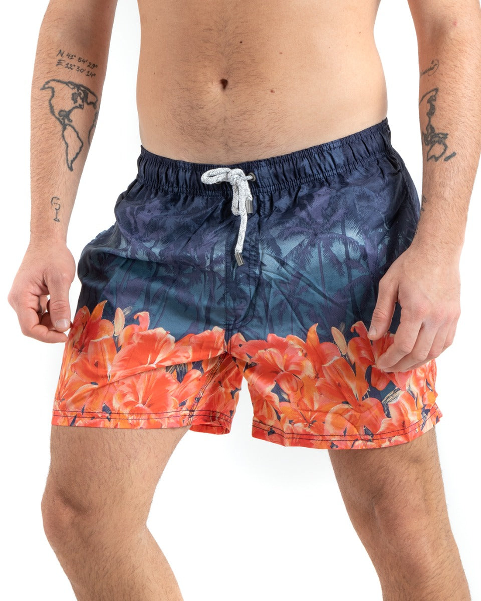 Costume Da Bagno Summer Boxer Elastico Esotica Tropicale Bicolore Casual GIOSAL-SU1050A