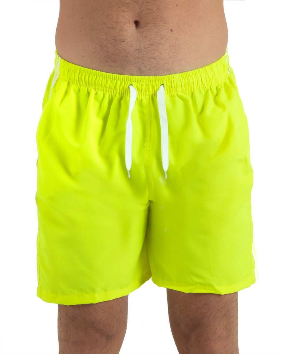 Costume Da Bagno Summer Pantaloncino Boxer Elastico Tinta Unita Righe Giallo GIOSAL-SU1135A