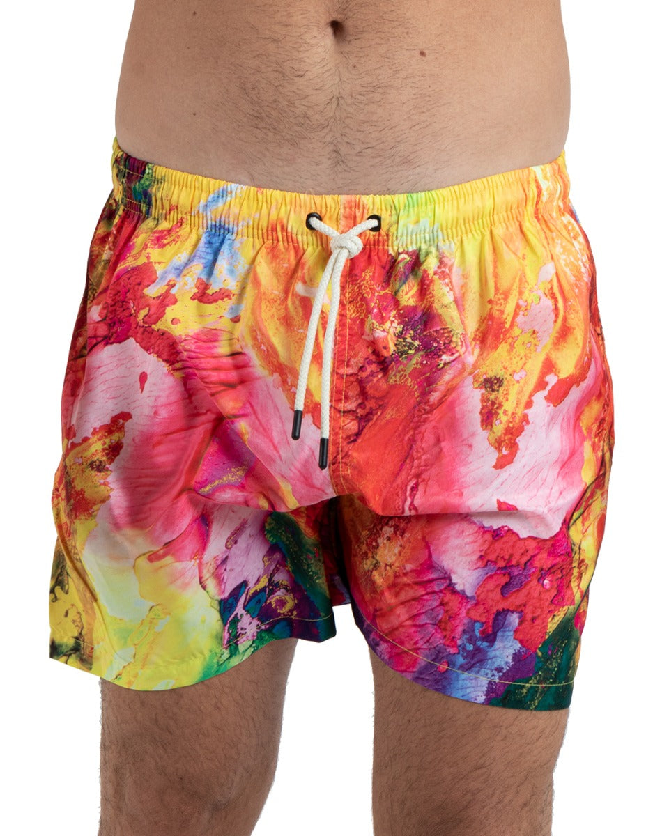 Costume Da Bagno Uomo Boxer Fantasia Multicolore Elastico GIOSAL-SU1158A