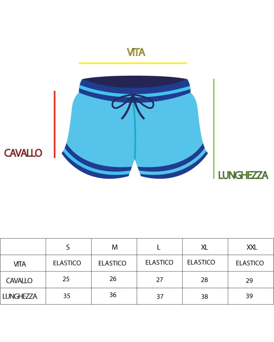 Costume Uomo Boxer Mare Pantaloncino Corto Colorato Bicolore Blu GIOSAL-SU1221A