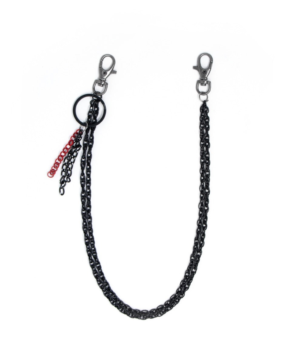 Catena da Pantalone Uomo Unisex Doppia Nero Catenina Accessorio GIOSAL-TR1007A