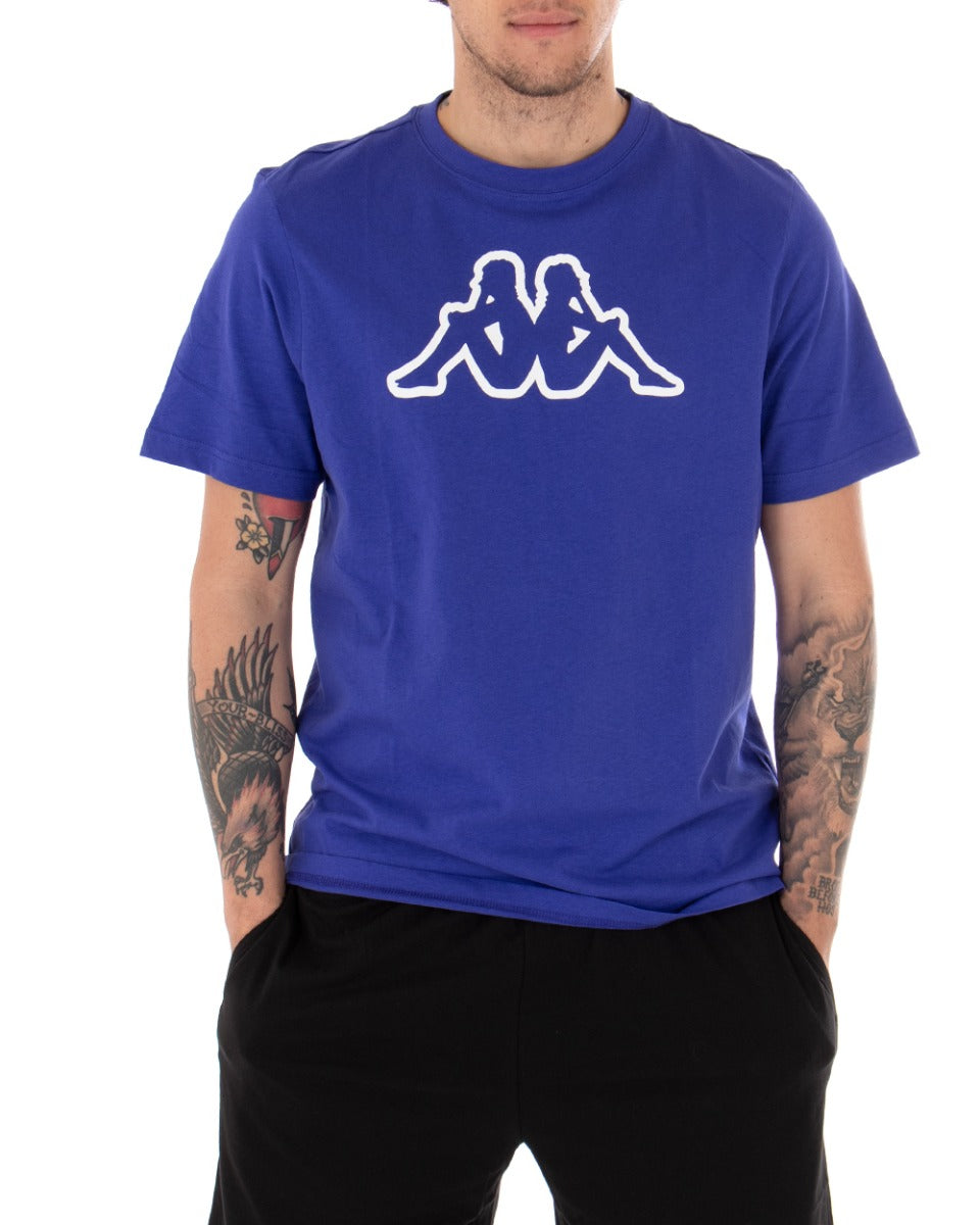 T-shirt Uomo Kappa MM Logo Cromen Tinta Unita Viola Girocollo Maniche Corte Casual GIOSAL-TS2425A