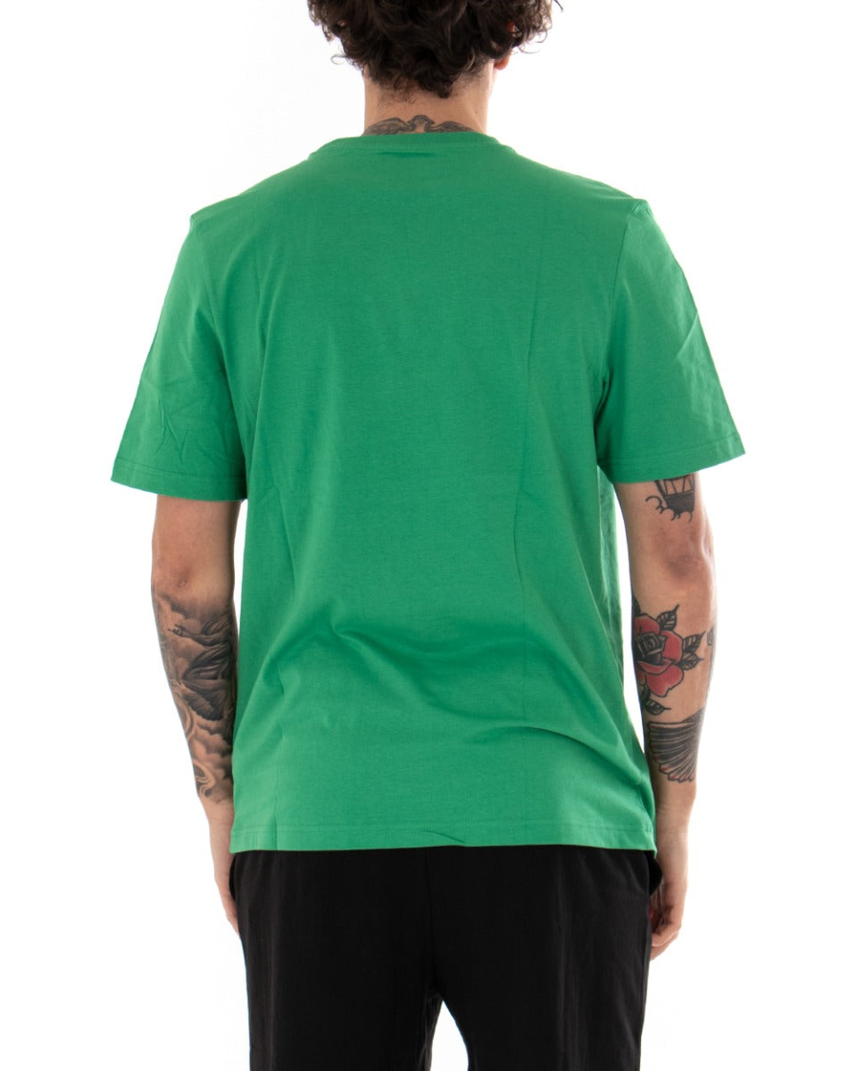 T-shirt Uomo Kappa MM Logo Cromen Tinta Unita Verde Girocollo Maniche Corte Casual GIOSAL-TS2426A