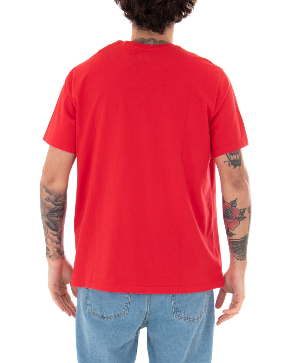 T-shirt Uomo Levi's Logo Small Tinta Unita Rossa Girocollo Cotone GIOSAL