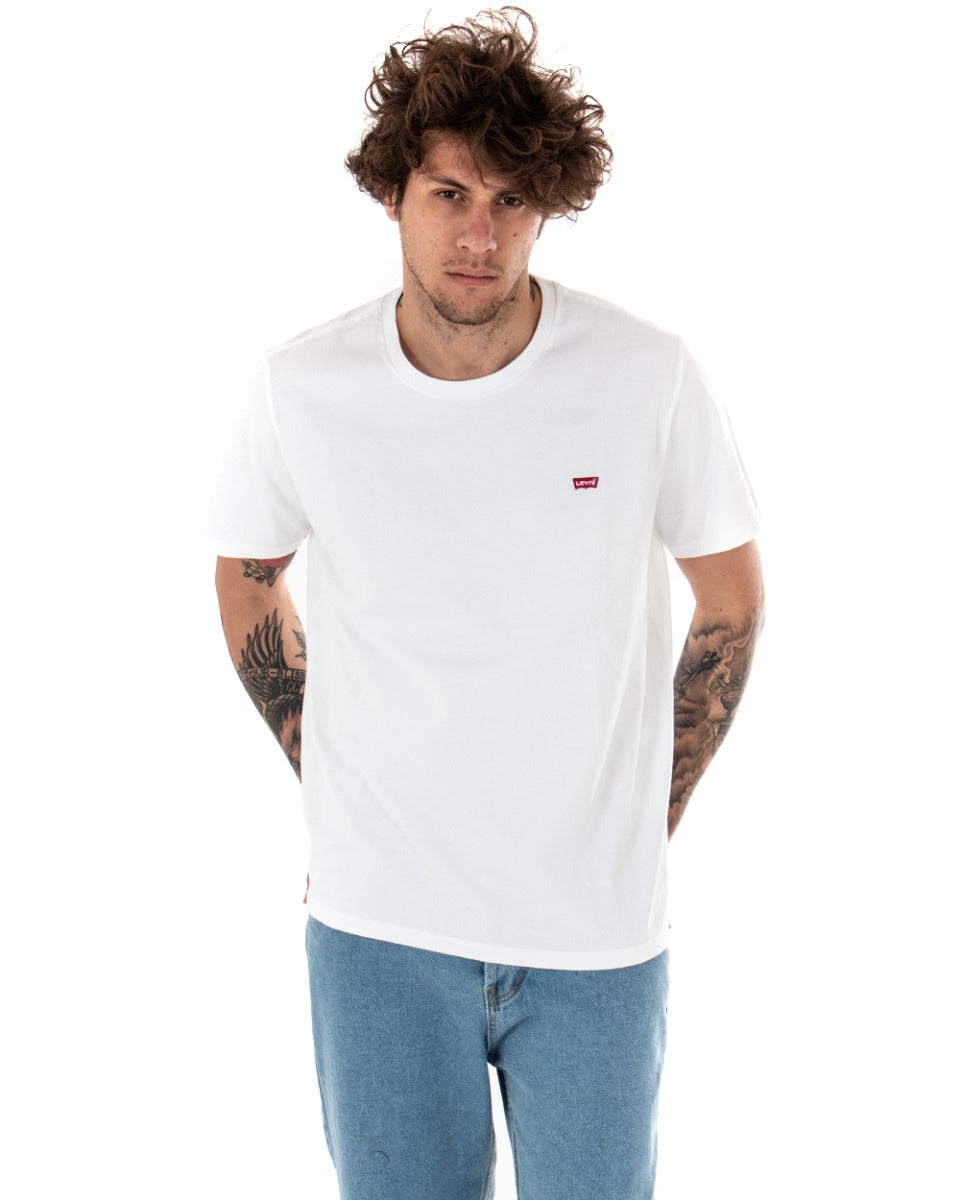 T-shirt Uomo Levi's Logo Small Tinta Unita Bianca Girocollo Cotone GIOSAL