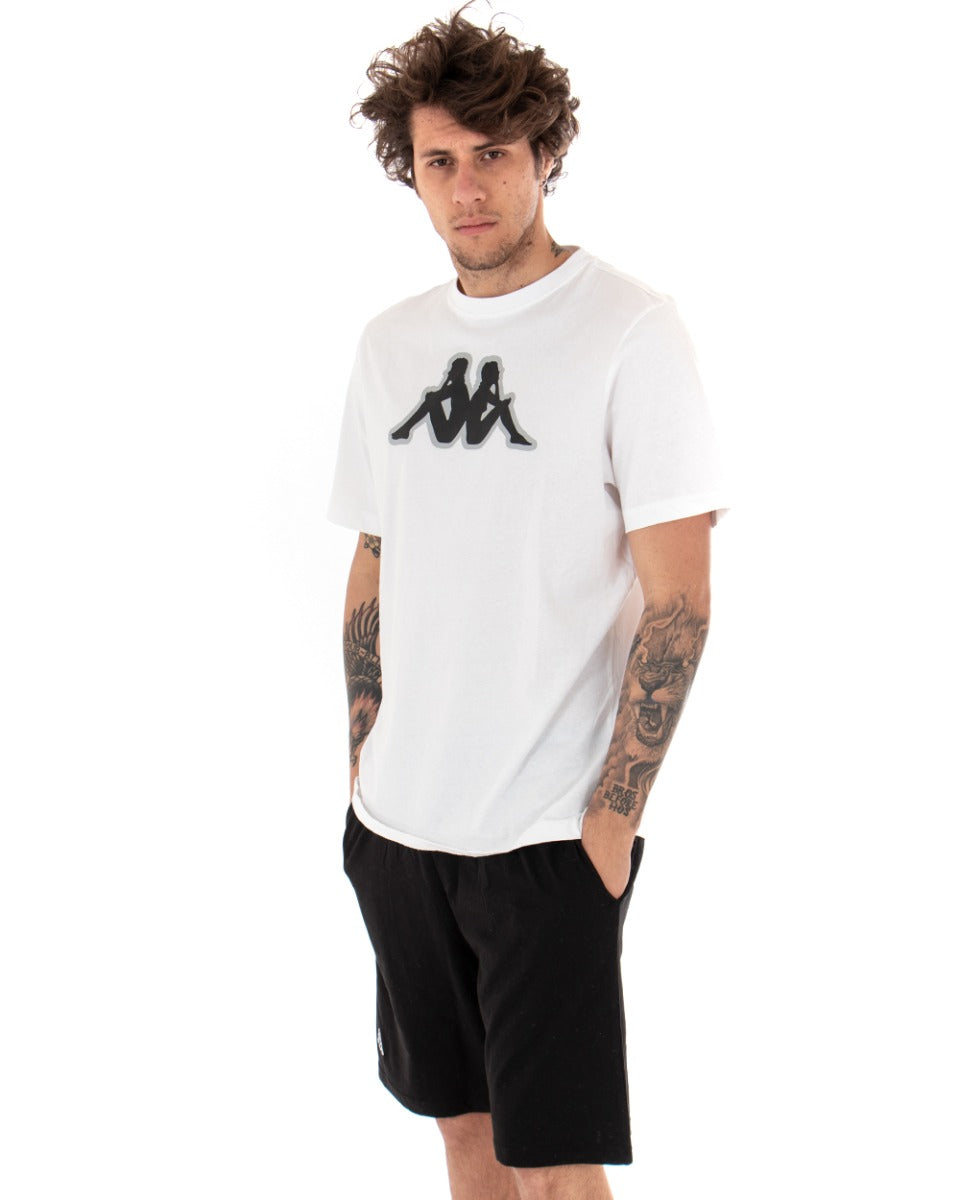 T-shirt Uomo Kappa Logo Zobi Casual Girocollo Basic Bianca GIOSAL