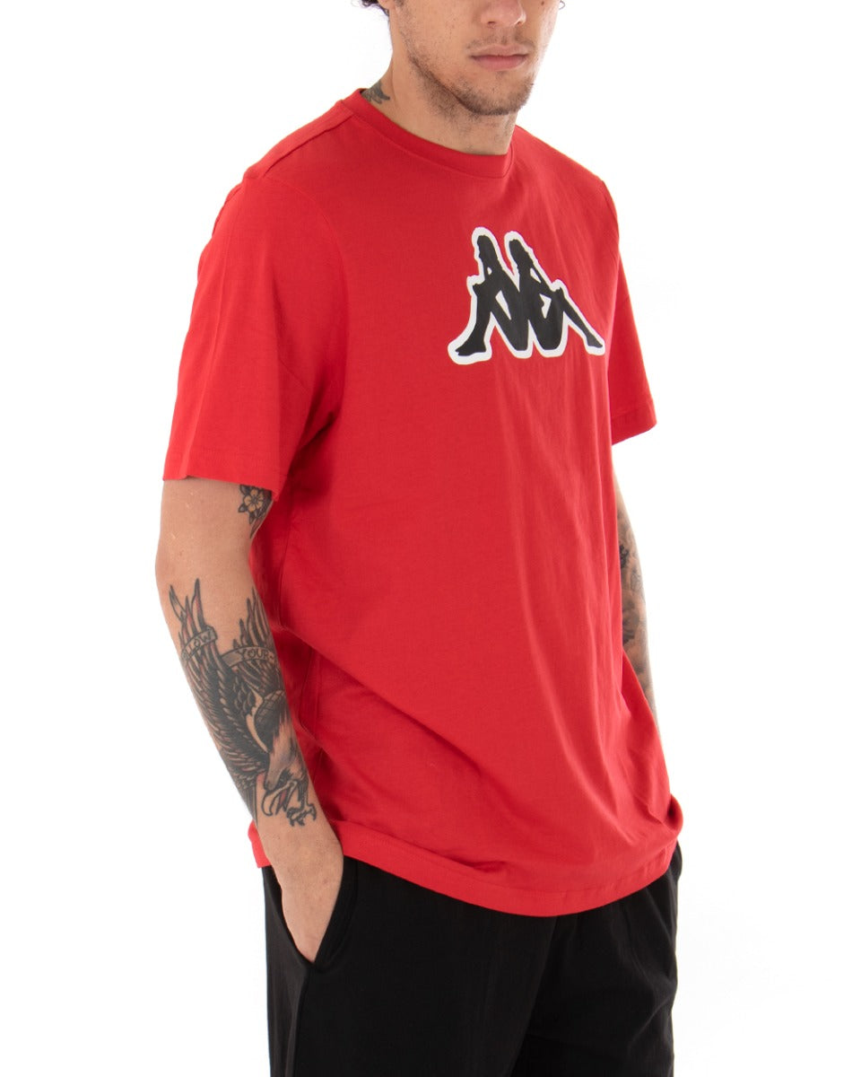 T-shirt Uomo Kappa Logo Zobi Casual Girocollo Basic Rosso GIOSAL-TS2459A