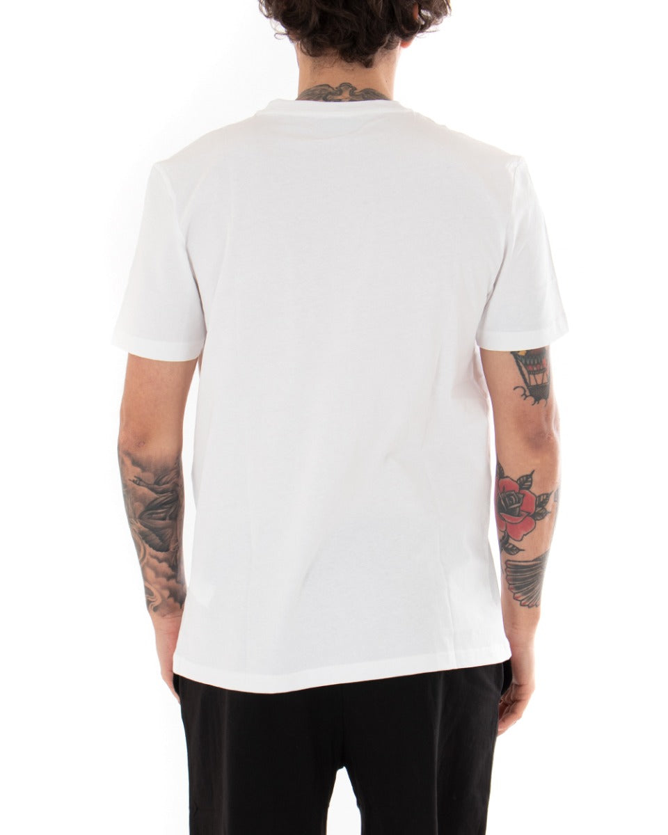 T-shirt Uomo Kappa Logo Cafers Slim Girocollo Bianca Cotone Basic GIOSAL-TS2467A