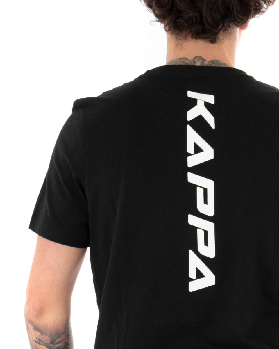 T-shirt Uomo Kappa Stampa Logo Cotit Retro Girocollo Nera Girocollo Cotone GIOSAL