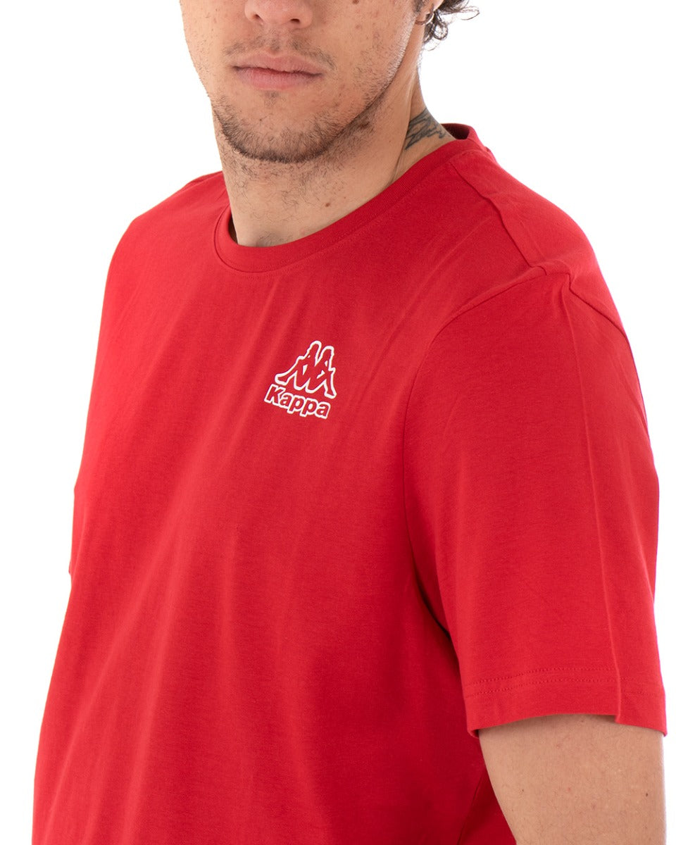 T-shirt Uomo Kappa Stampa Logo Cotit Retro Girocollo Rosso Girocollo Cotone GIOSAL-TS2477A