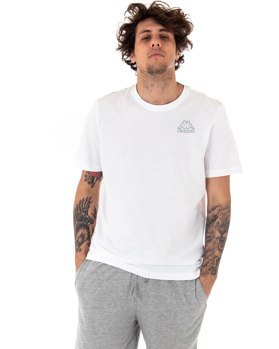 T-shirt Uomo Kappa Stampa Logo Cotit Retro Girocollo Bianco Girocollo Cotone GIOSAL-TS2478A
