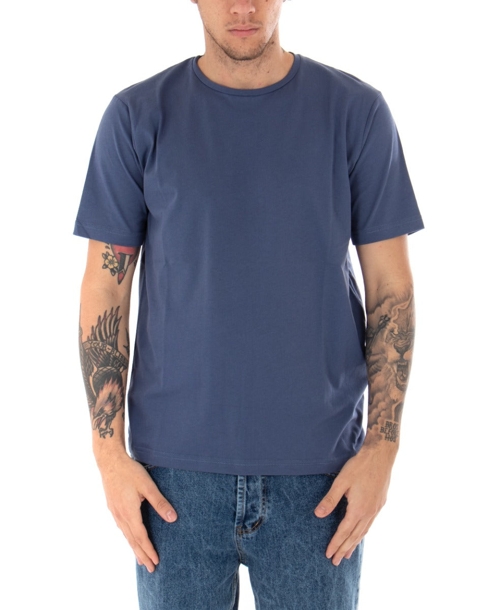 T-shirt Uomo Manica Corta Basic Tinta Unita Avion Casual Girocollo GIOSAL