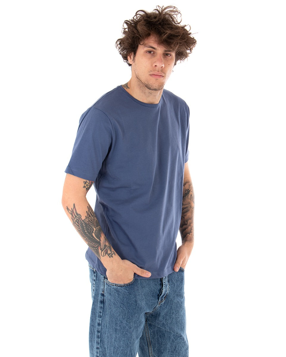 T-shirt Uomo Manica Corta Basic Tinta Unita Avion Casual Girocollo GIOSAL