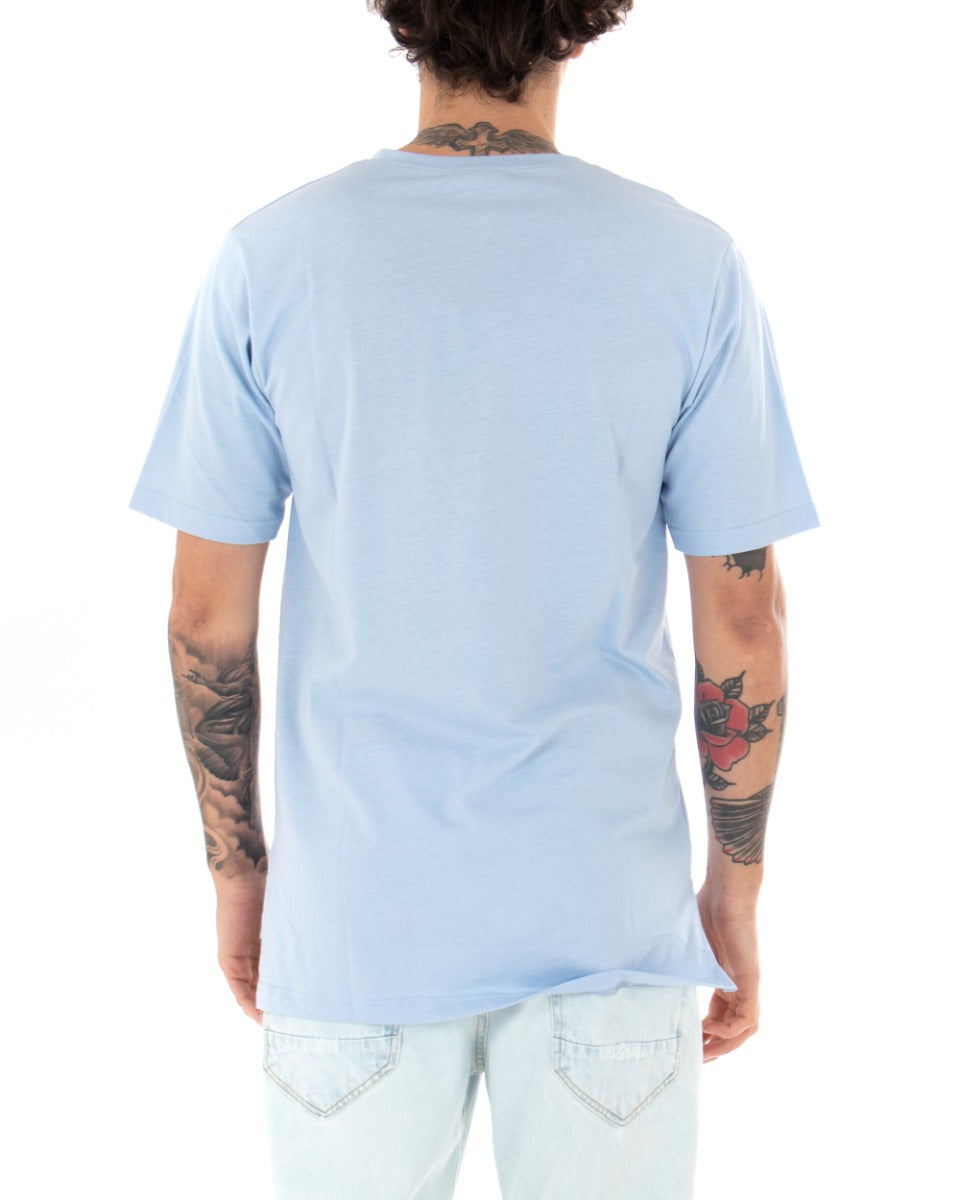 T-Shirt Uomo Polvere Maglia Manica Corta Girocollo Tinta Unita Spacchi Laterali Casual GIOSAL