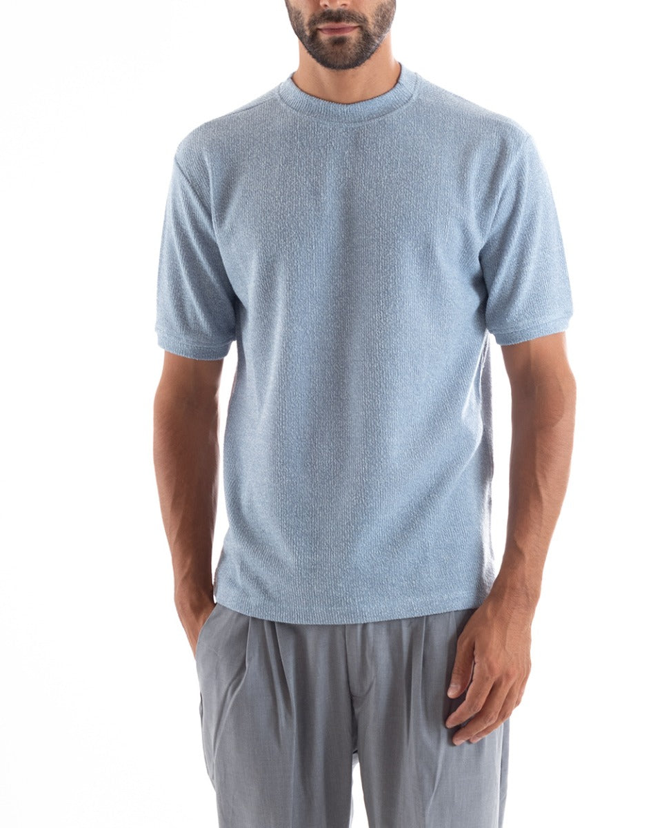 T-shirt Uomo Maglia Manica Corta Girocollo Tinta Unita Polvere Casual GIOSAL