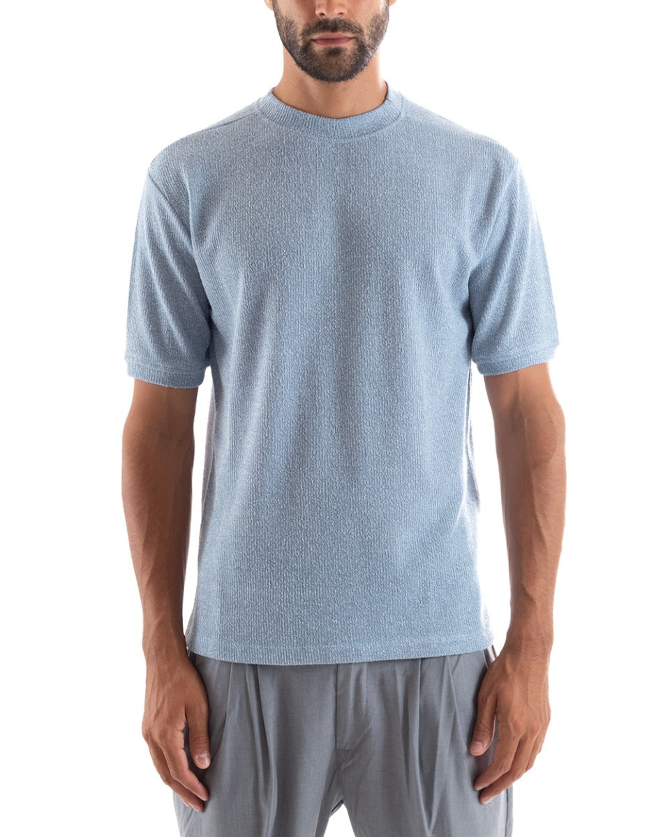 T-shirt Uomo Maglia Manica Corta Girocollo Tinta Unita Polvere Casual GIOSAL