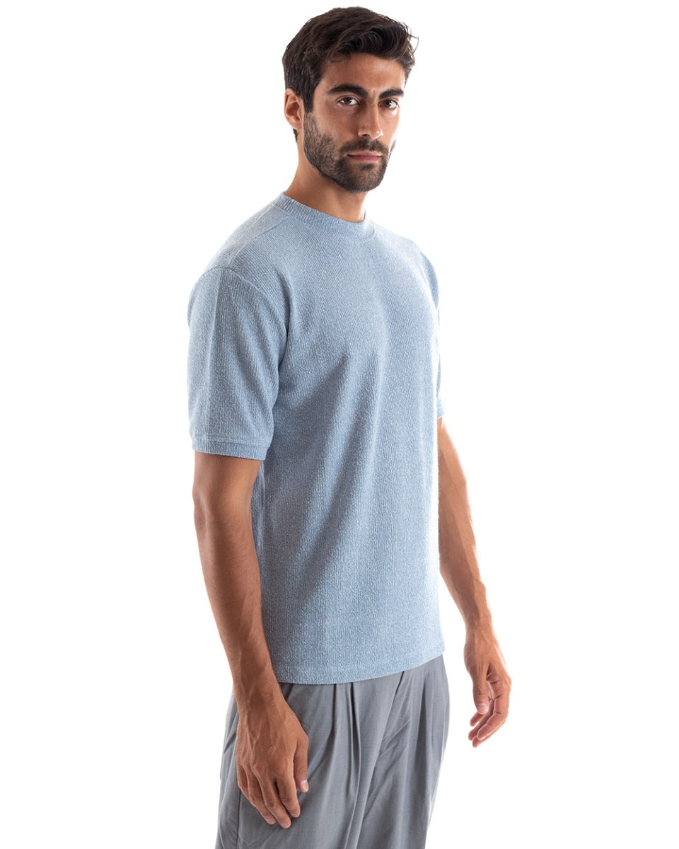 T-shirt Uomo Maglia Manica Corta Girocollo Tinta Unita Polvere Casual GIOSAL