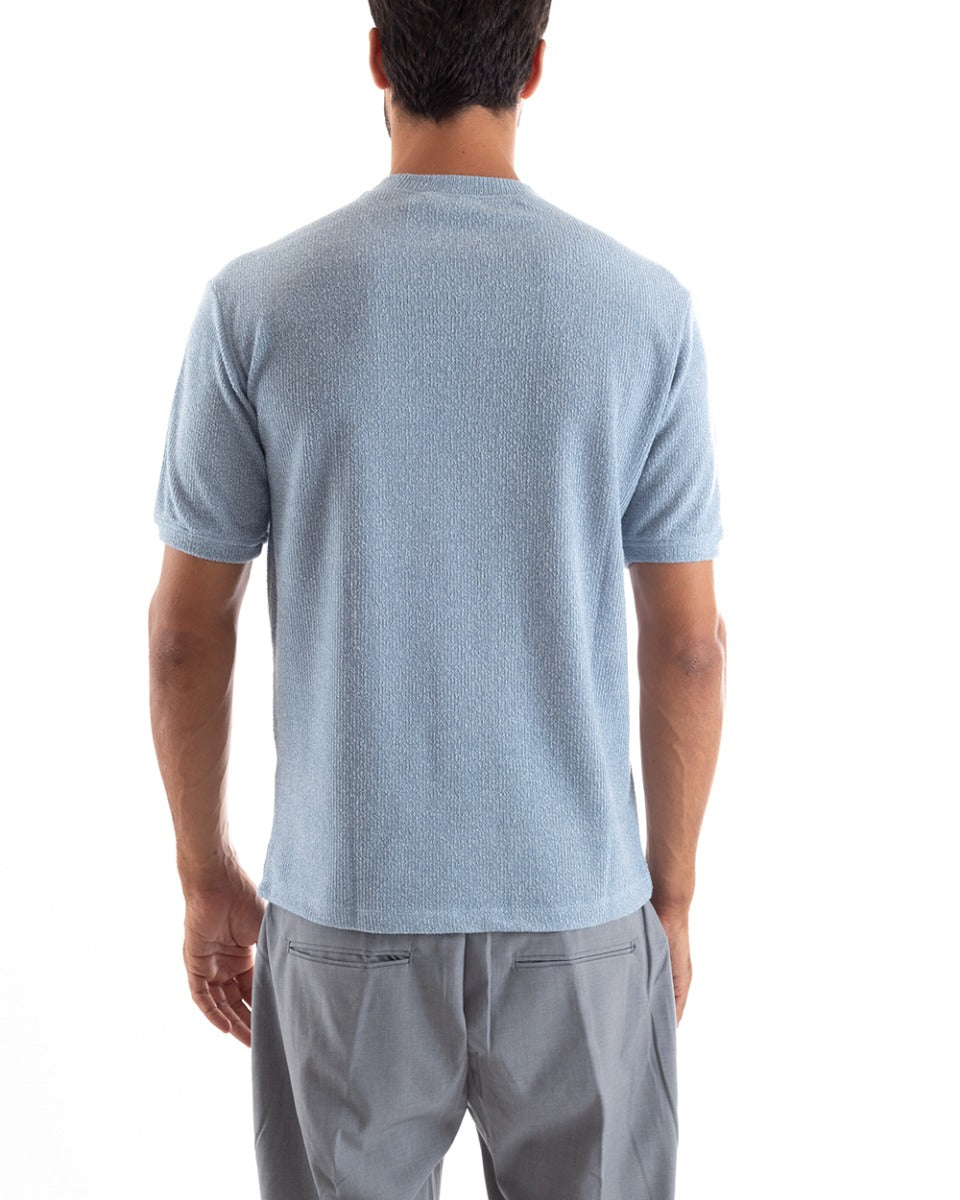 T-shirt Uomo Maglia Manica Corta Girocollo Tinta Unita Polvere Casual GIOSAL