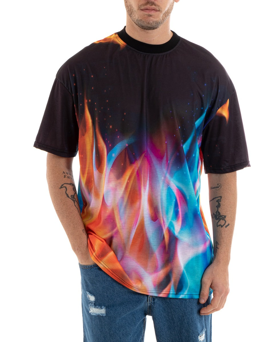 T-Shirt Uomo Tie Dye Maniche Corte Girocollo Multicolore GIOSAL - TS2903A